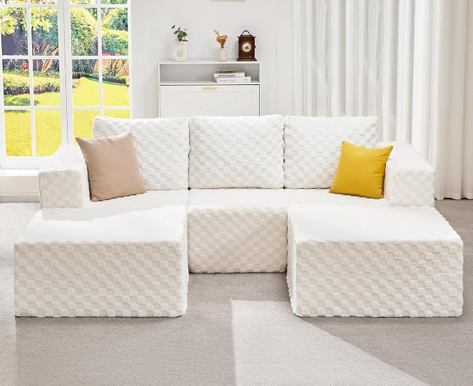 Hobestluk Modular Sectional Sofa Memory Foam Couch Oversized Sectional Sofa by YourHomeDeservesMore