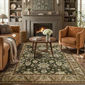Area Rugs for Living Room, Washable 5x7 Area Rug for Bedroom, Retro Floral by Rtizon