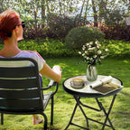 Foldable Patio Side Tables, 17.7" Small End Table Outdoor Weatherproof - Image 7