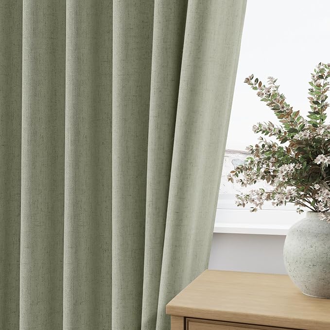 Sage Green 100% Blackout Curtains 126 Inch Length 2 Panels Set - Image 8