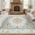 RELEANY Washable Area Rug, Square 8'x8', Water Repellent, Pet Friendly by RELEANY