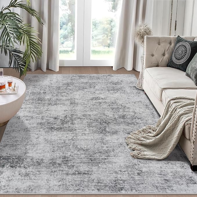 Aelenmu 5x7 Area Rugs for Living Room Bedroom Dining Room Washable Grey | Soft by Aelenmu