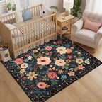 DUKINO 4x5 Area Rug for Entryway, Soft Floral Washable Rug Non Slip, - Image 3