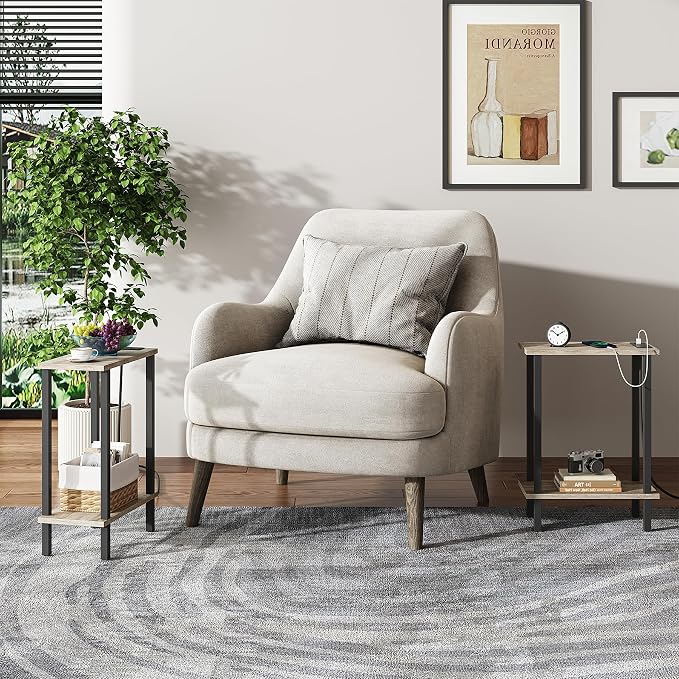 TUTOTAK Small End Table with Charging Station, Narrow Side Table with USB Ports - Image 8