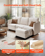 VEVOR Modular Sectional Sofa, 3-Seater Modular Sofa - Image 2