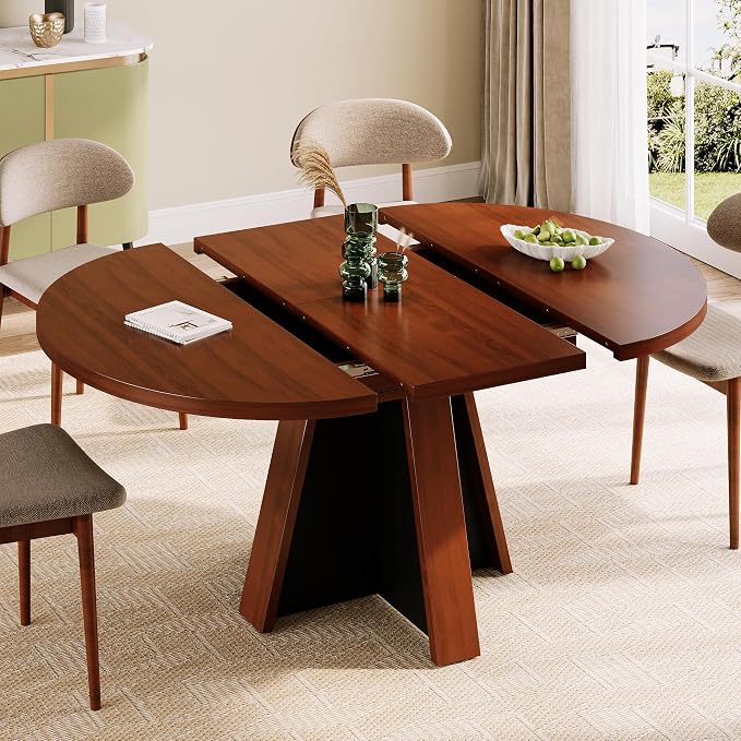 iPormis 43.3in-59in Extendable Round Dining Table by iPomis