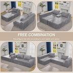 Hobestluk Modular Sectional Sofa Couches L-Shape Couch 3 Seat Modular Sofa - Image 7