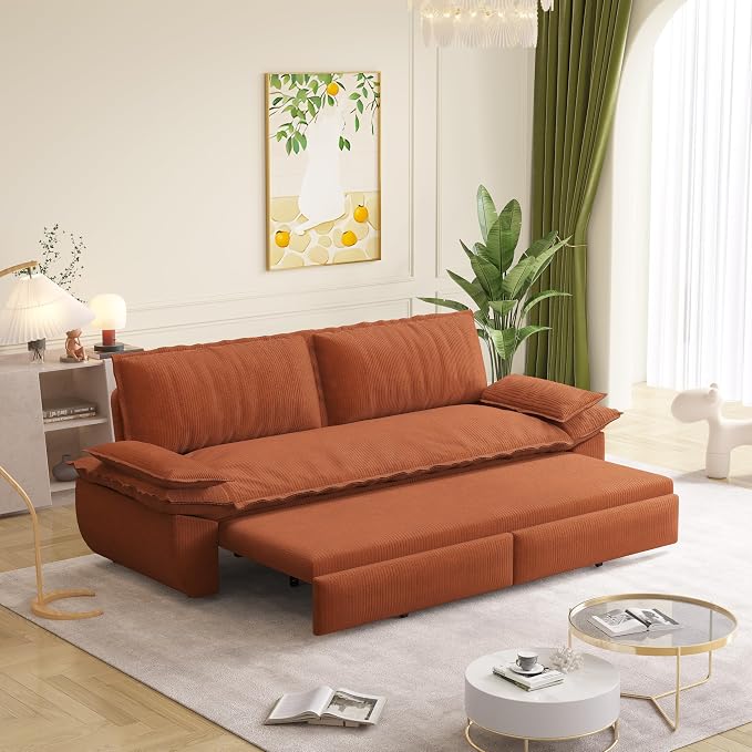 73.2" Sofa Bed Queen, 3-in-1 Pull Out Sofa Bed - Image 14