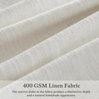 Pinch Pleated Linen Semi Sheer Beige Curtains 54 Inches Length | Pinch Pleat - Image 6