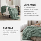 Bedsure GentleSoft Fuzzy Sherpa Faux Fur Twin Blanket Sage Green Cozy Gifts - Image 5
