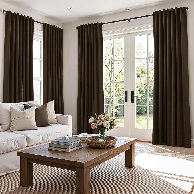 100% Blackout Curtains 120 Inch Length 2 Panels Set - Image 9