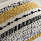 Boho Decorative Throw Pillow Cover 22x22 Square Yellow Mustard Accent - Image 3