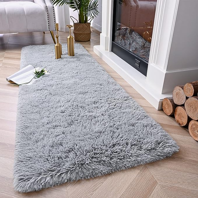 Chicrug Soft Runner Rugs for Bedroom Living Room Plush Fluffy Rug 2x8 | Shag - Image 2