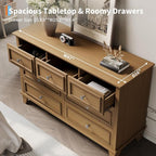 IDEALHOUSE 7 Drawer Dresser, Large Wooden Storage Chest of Drawers - Image 5