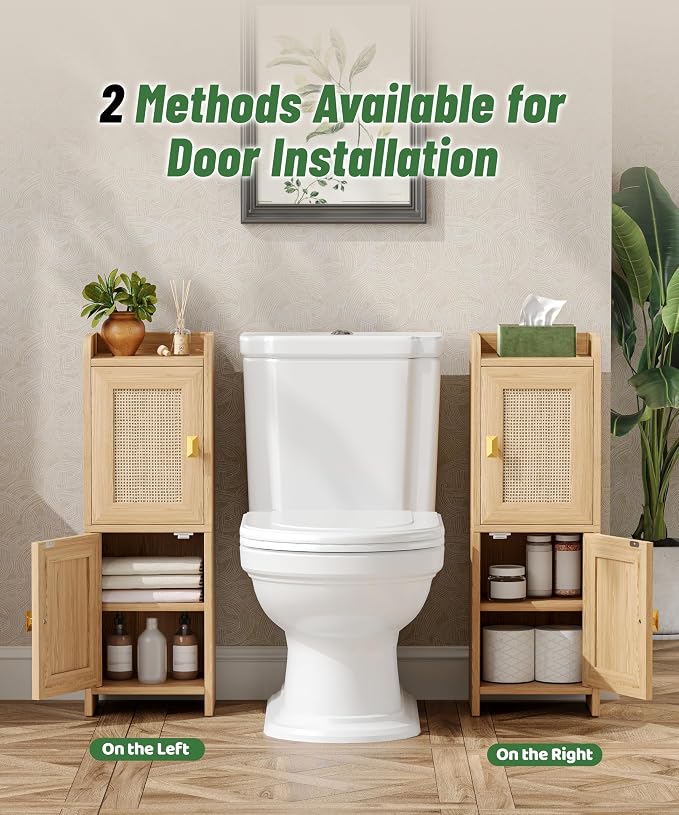 Akxomel Rattan Small Bathroom Cabinet - Image 4