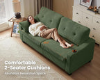 Queen Size Pull Out Sleeper Sofa Bed, 2-in-1 Convertible Corduroy Pull Out - Image 7