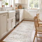 3x8 Runner Rug Non Slip, Washable Hallway Runner Rug, Taupe | Neutral Rugs - Image 4