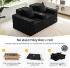 MAXYOYO Loveseat Sofa Bed, 4 in 1 Convertible Boneless Couch Folding Recliner - Image 5