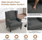 Accent Chair Set of 2, Mid Century Modern Fabric Wingback Chair, Upholstered - Image 4