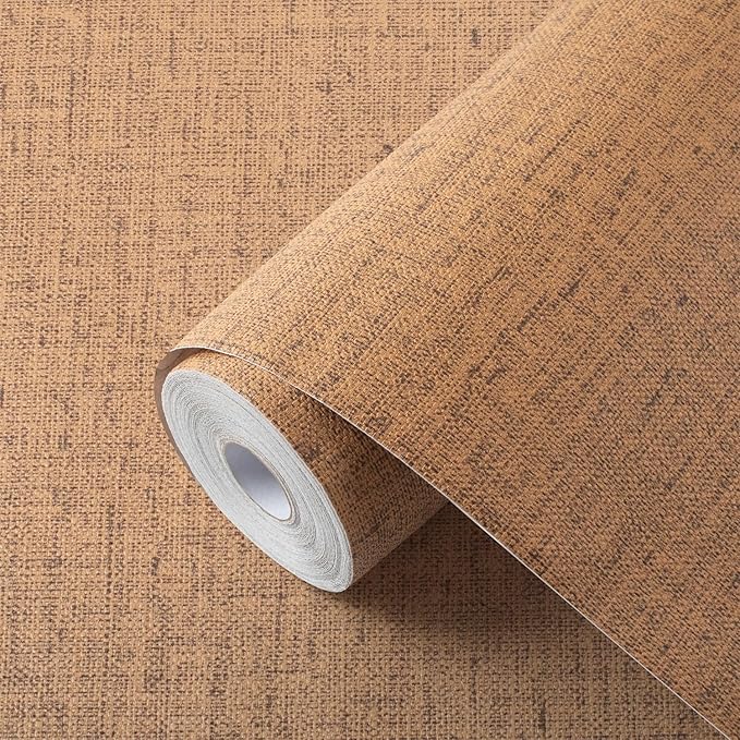 Brown Grasscloth Wallpaper Peel and Stick Contact Paper Textured Removable by Akywall