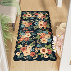 DUKINO 2x4 Rug for Entryway, Floral Washable Kitchen Rugs, Low Pile, Soft Throw by DUKINO