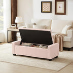 Huatean Home 48" Ottoman with Storage, Upholstered Entryway Bench with Seating - Image 3