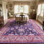 Area Rugs for Living Room, 6x9 Washable Area Rug for Bedroom, Retro Floral - Image 5
