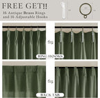 72 Inch Linen Blend Pleat Green Semi Sheer Curtains - Image 5