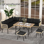 YITAHOME L-Shaped Patio Furniture Set, All-Weather Rattan Outdoor Conversation - Image 3