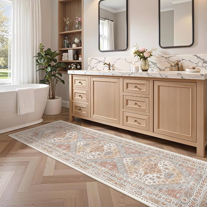 2'6 x 8' Runner Rug Non Slip, Washable Kitchen Rugs, Nursery Room, Soft Runner - Image 9