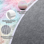 Rainbow Round Area Rug 4ft, Soft Bedroom Circle Rugs Mats - Image 9