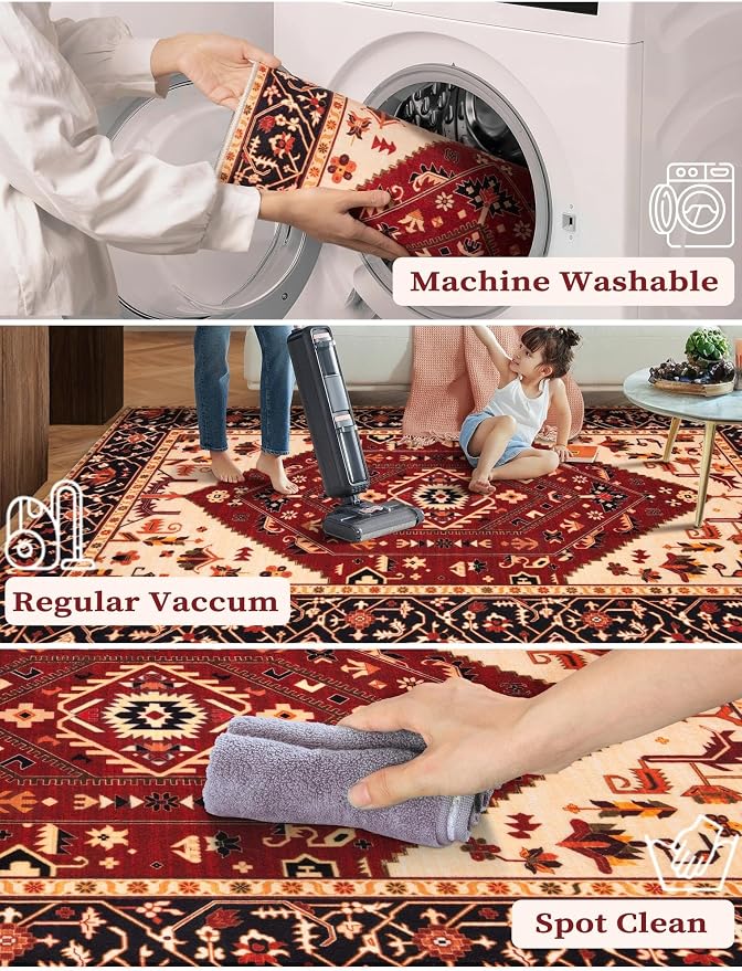 SERISSA 2'6"x10' Washable Non Slip Boho Runner Rug - Image 4
