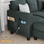 JAMFLY Convertible L-Shaped Sectional Sofa - Image 5