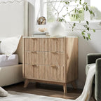T4TREAM Fluted 3 Drawers Nightstand Set of 2, Oversized Extra Large Modern Side - Image 2