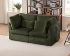 77" Oversized Corduroy Couch Modular Sectional Sofa, Washable Cloud Couch - Image 4