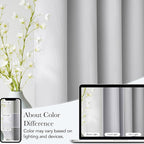 NICETOWN Greyish White Faux Linen Room Darkening Rod Pocket Curtains 63 inch - Image 5