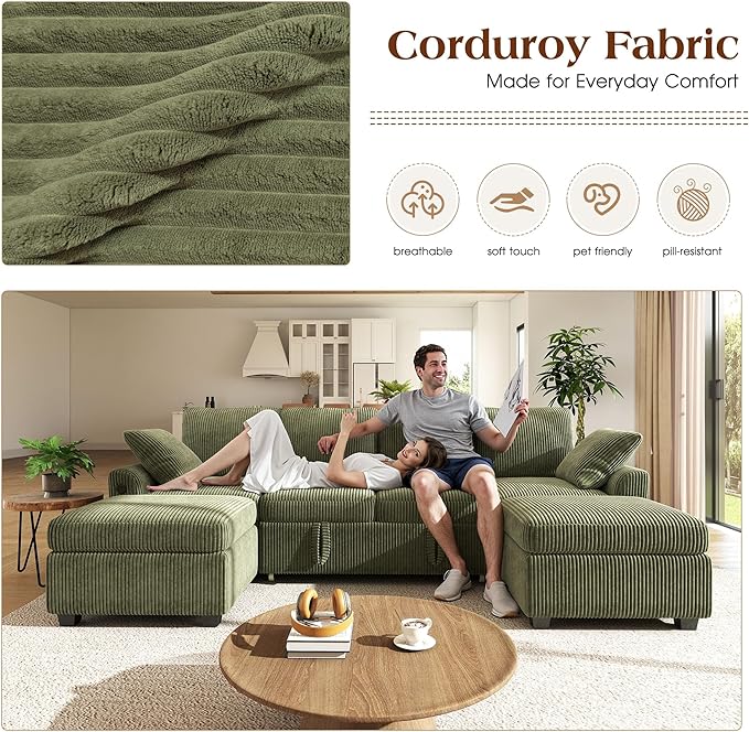 Ihanherry 6-Seater Large Sectional Sofa Bed - Image 4