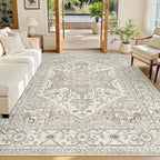 Madane 5x7 Area Rugs for Living Room, Non-Slip Washable Rug, Soft Low Pile by Madane