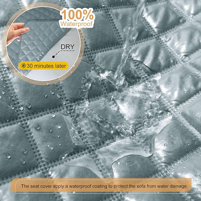 HDCAXKJ 100% Waterproof Reclining Sectional Couch Covers L Shape Recliner Sofa - Image 3