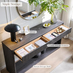 OKD 63" Fluted Console Table for Entryway, Modern Entryway Table - Image 6