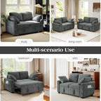 Ihanherry 59-inch Corduroy Convertible Sofa Bed - Image 7