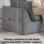 Boneless Loveseat Couch Sectional Cloud Couch Oversized Modular Sectional Sofa - Image 4