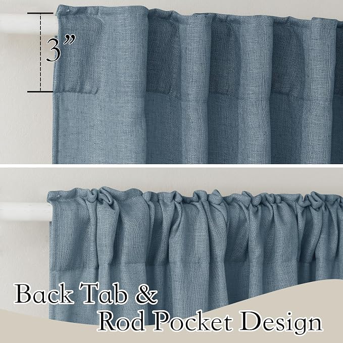 RYB HOME Sheer Curtains 102 inches, Extra Long Floor to Ceiling Curtains | Half - Image 3