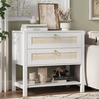 Xixini Nightstand wih 2 Drawers & Open Shelf, Small Mid Century Modern Night - Image 4