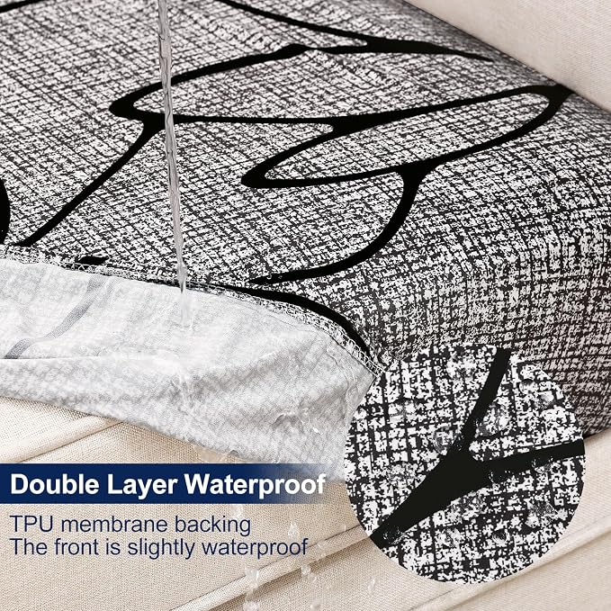 Smiry Waterproof Patio Cushion Covers, Stretch Outdoor Furniture Covers | Couch - Image 2
