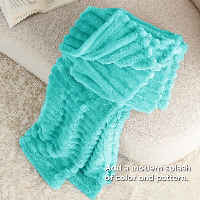 Bedsure Soft Throw Blanket for Couch Decor Gifts Blue Fog 50"x60" | Birthday - Image 5