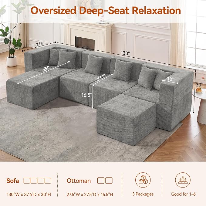 MONVANE Modular Sectional Cloud Couch - Image 3