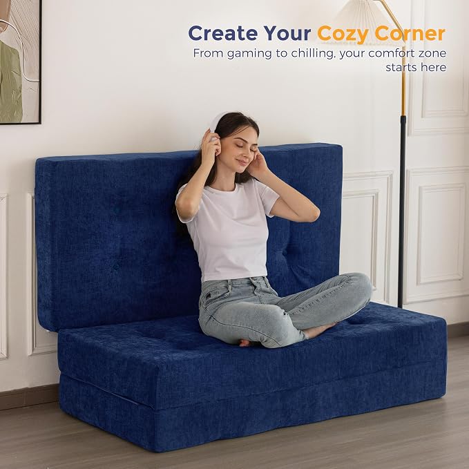MAXYOYO 6" Folding Sofa Bed for Floor, Tufted Tri-Fold Floor Mattress - Image 4