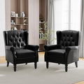 Pia Ricco Set of 2 Mid-Century Modern Wingback Accent Chairs by PiaRicco