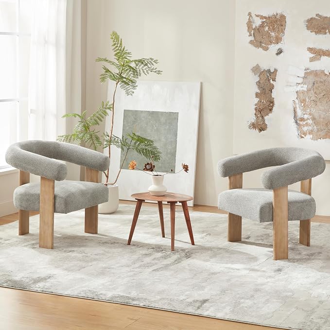 VKNOW Accent Chair Living Room Chairs Set of 2, Modern Upholstered Arm Chair - Image 4
